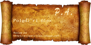 Polgári Alex névjegykártya